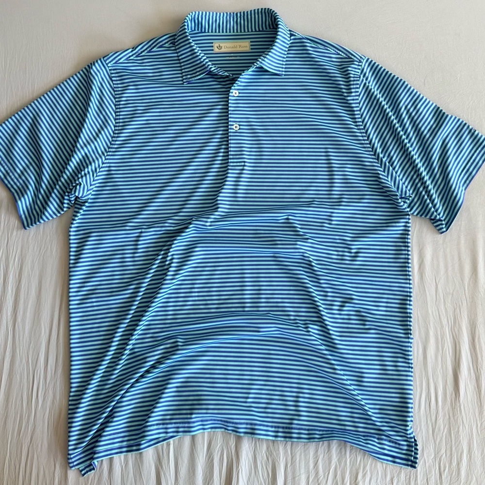 Donald Ross Blue Striped Polo Shirt